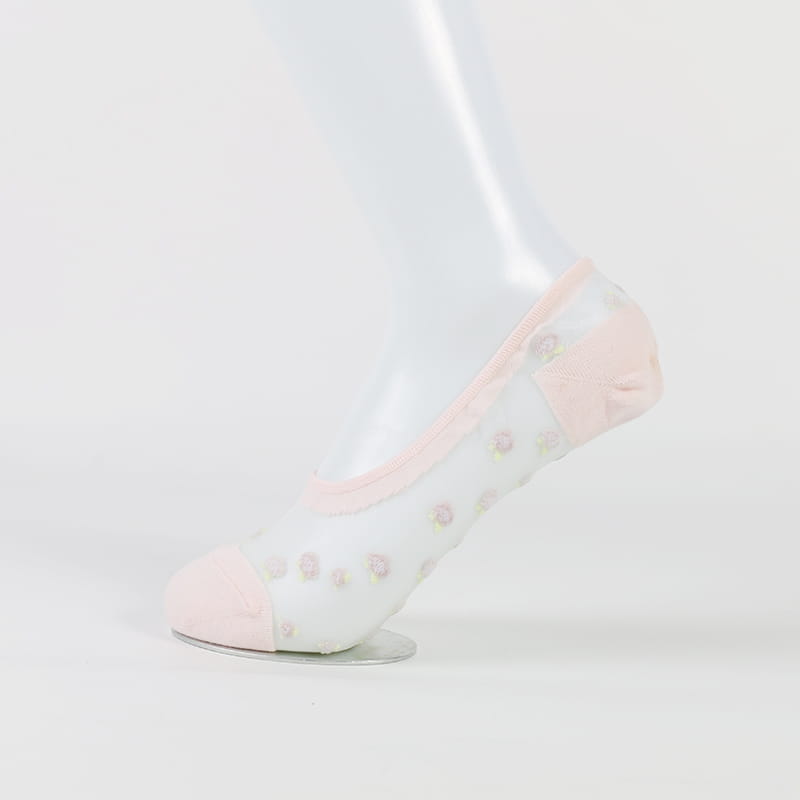 Chaussettes invisibles en soie et nylon transparentes pour femmes, motif floral, invisibles