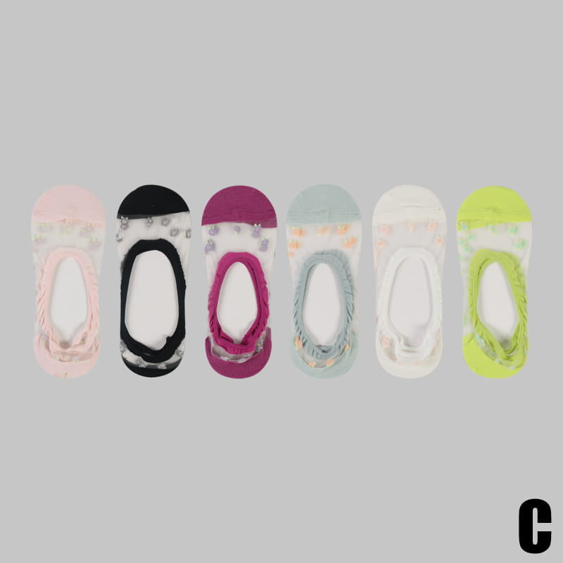 Chaussettes invisibles en soie et nylon transparentes pour femmes, motif floral, invisibles