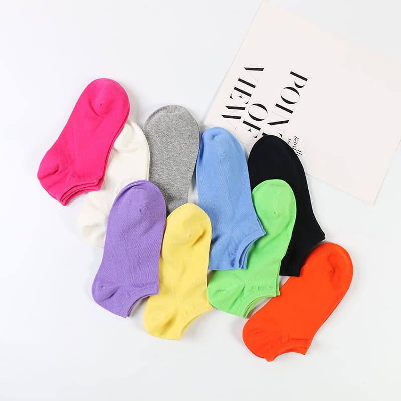 Chaussettes en coton pour femmes, vente en gros, couleur unie, coupe basse, invisibles, vente en gros