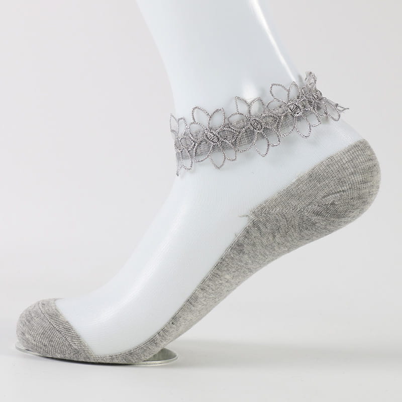 Chaussettes en soie transparentes pour femmes, vente en gros, mignonnes filles, dentelle transparente, dames