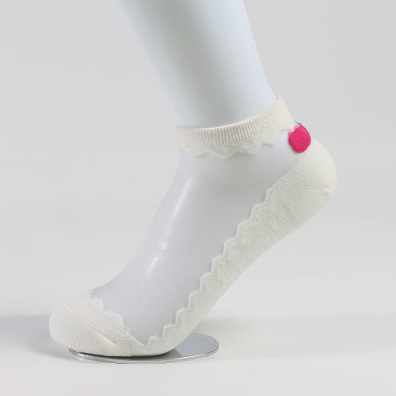 Chaussettes d'été en dentelle avec nœud papillon pour femmes, confortables, transparentes, en soie cristal