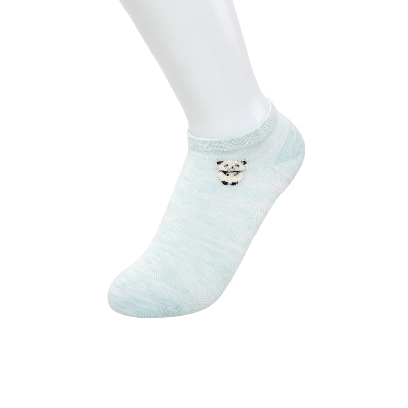 Chaussettes de bateau pour femmes, en fibre de bambou ultra-fine, maille complète, petite fleur de panda, cousues à la main