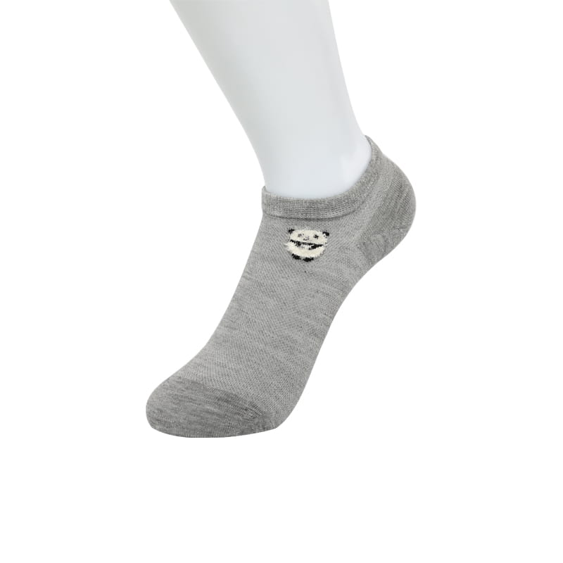 Chaussettes de bateau pour femmes, en fibre de bambou ultra-fine, maille complète, petite fleur de panda, cousues à la main