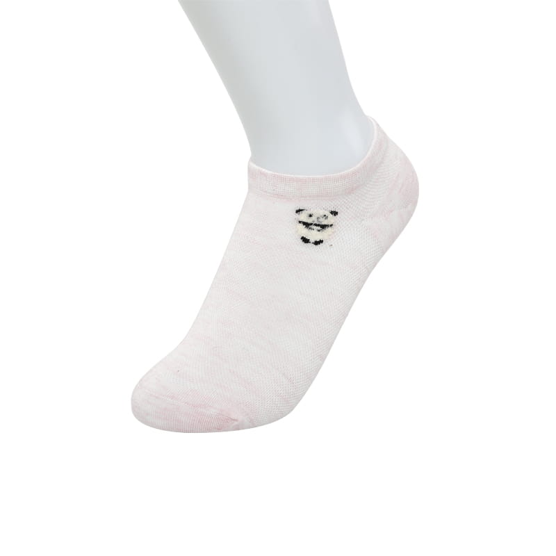 Chaussettes de bateau pour femmes, en fibre de bambou ultra-fine, maille complète, petite fleur de panda, cousues à la main