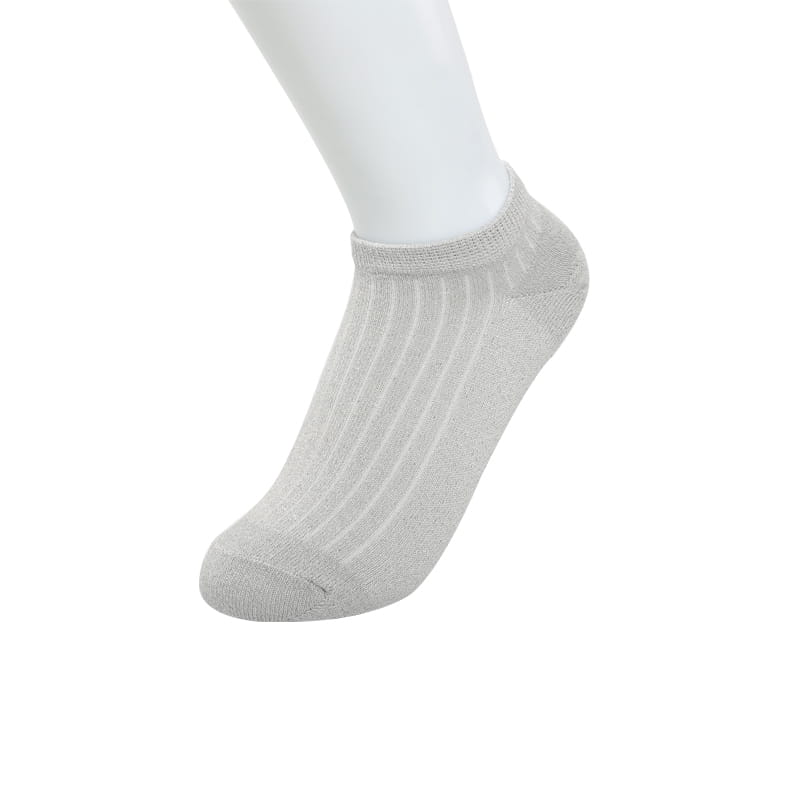 Chaussettes bateau femme fleur de coton en soie or et argent