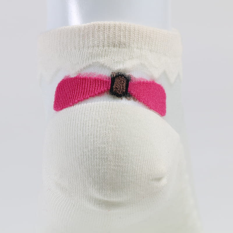 Chaussettes d'été en dentelle avec nœud papillon pour femmes, confortables, transparentes, en soie cristal