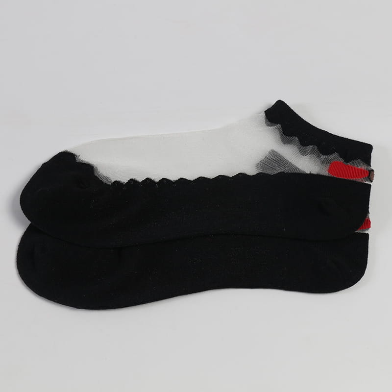 Chaussettes d'été en dentelle avec nœud papillon pour femmes, confortables, transparentes, en soie cristal