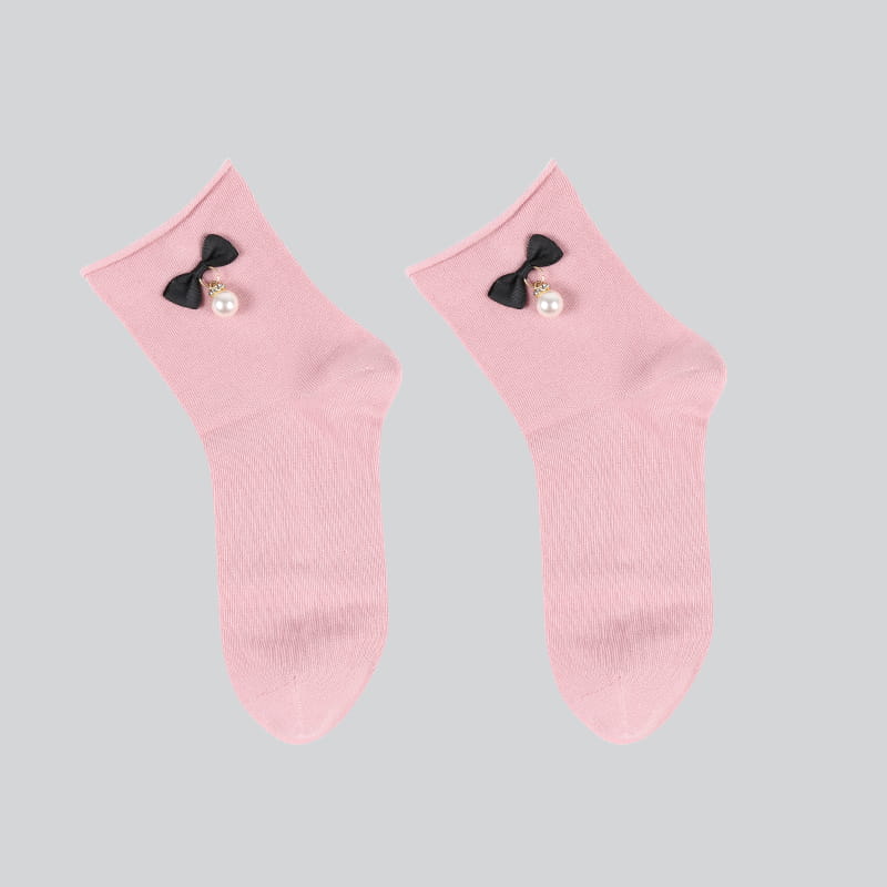 Chaussettes à nœud Kawaii pour femmes, vente en gros, chaussettes de dessin animé