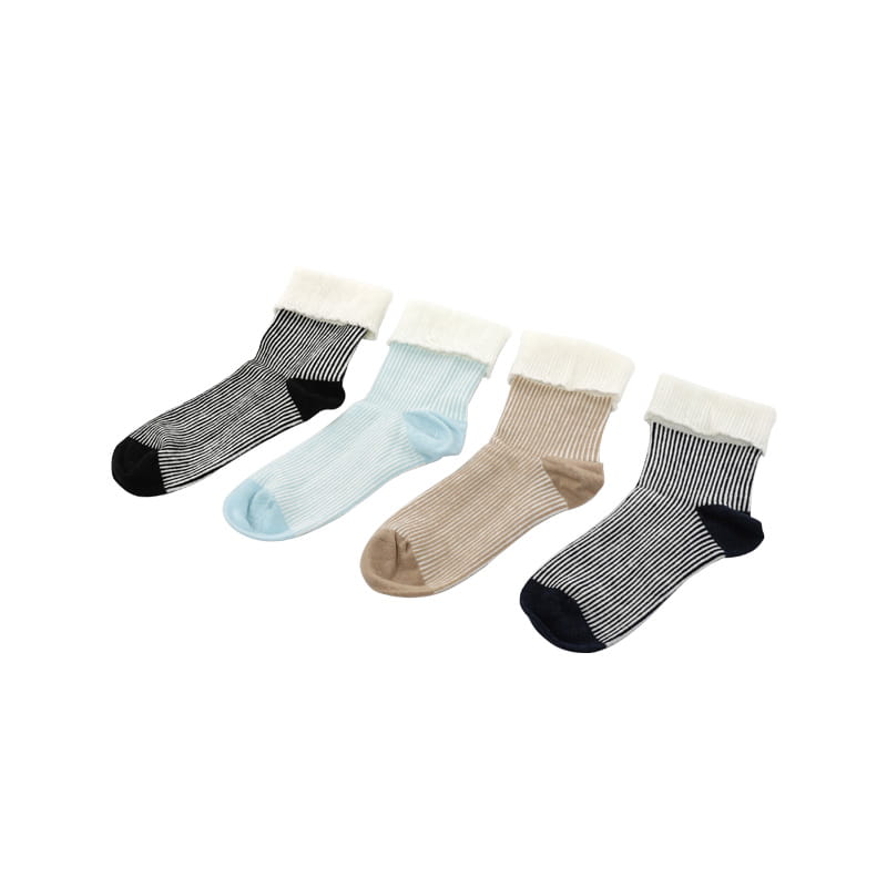 Chaussettes femme en coton peigné doux matelassé à rabats ammoniac fines bandes de fleurs cousues à la main