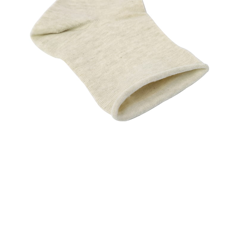 Fil de coton de couleur naturelle, bouche roulée, chaussettes pour femmes respirantes, absorbant l'humidité, inoffensives, épaissies 98% coton cousues à la main