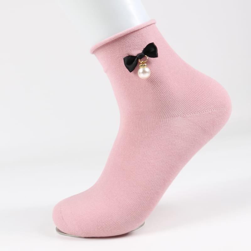 Chaussettes à nœud Kawaii pour femmes, vente en gros, chaussettes de dessin animé