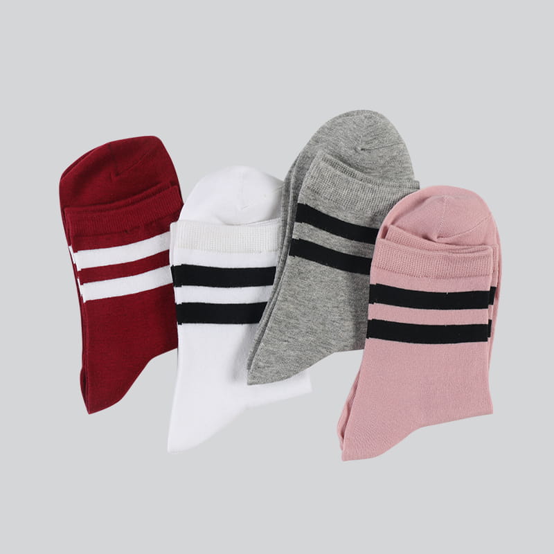 Chaussettes rayées en coton pour femmes et adolescentes, Skateboard, écolières