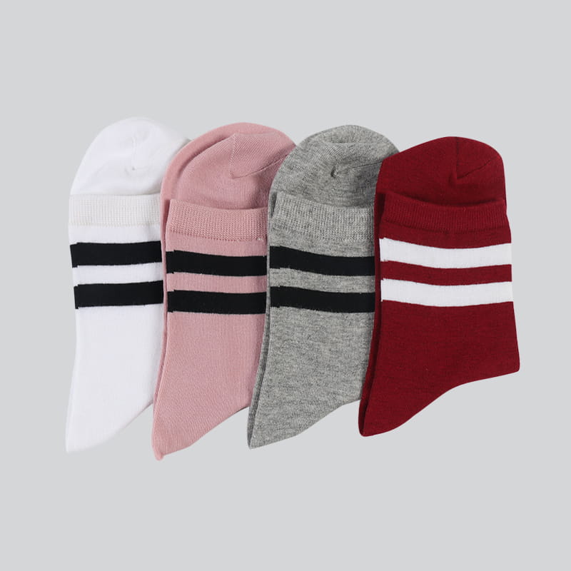 Chaussettes rayées en coton pour femmes et adolescentes, Skateboard, écolières