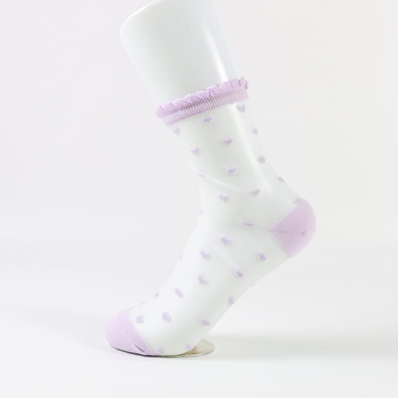 Chaussettes d'été en dentelle de verre et soie pour femmes, courtes et fines, transparentes