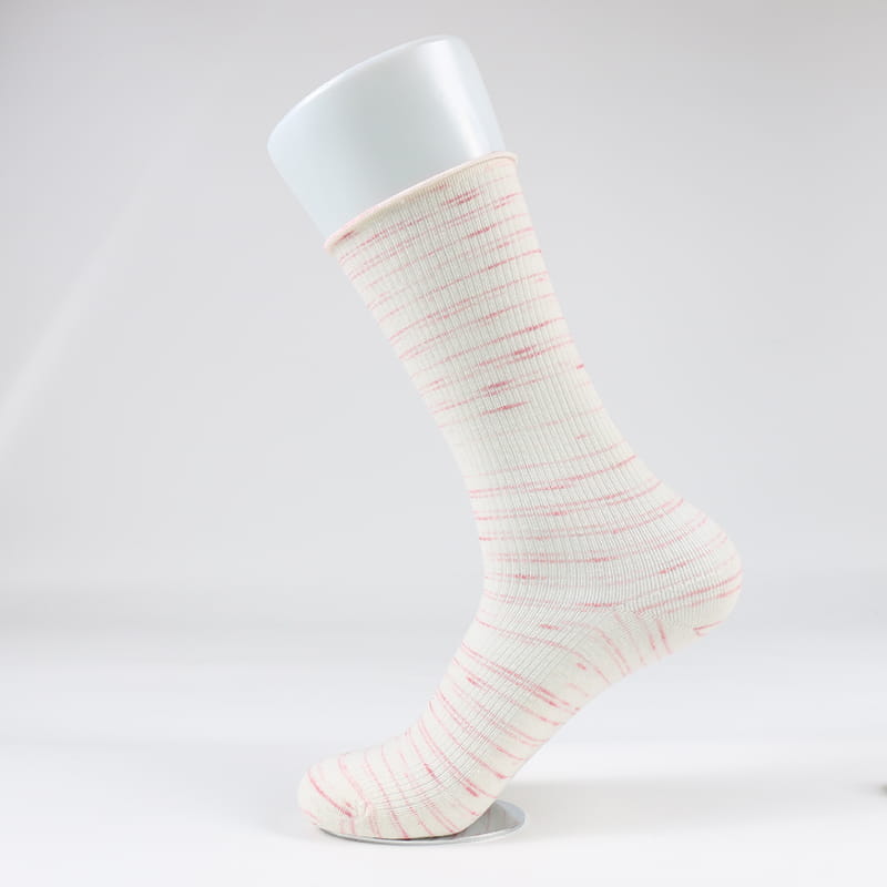 Nouveauté échantillon conception vert rayure côtelé équipage femmes chaussettes en coton peigné