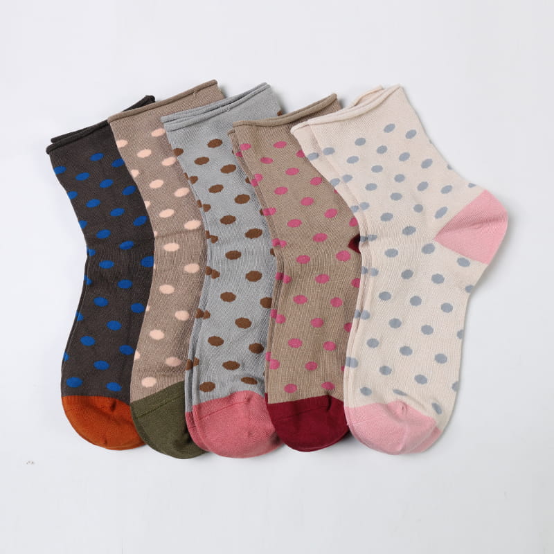 Chaussettes super douces en jacquard de soie filée à pois pour femmes