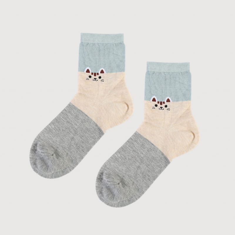 Chaussettes de dame super douces en jacquard de soie filée de chat de bande dessinée de mode