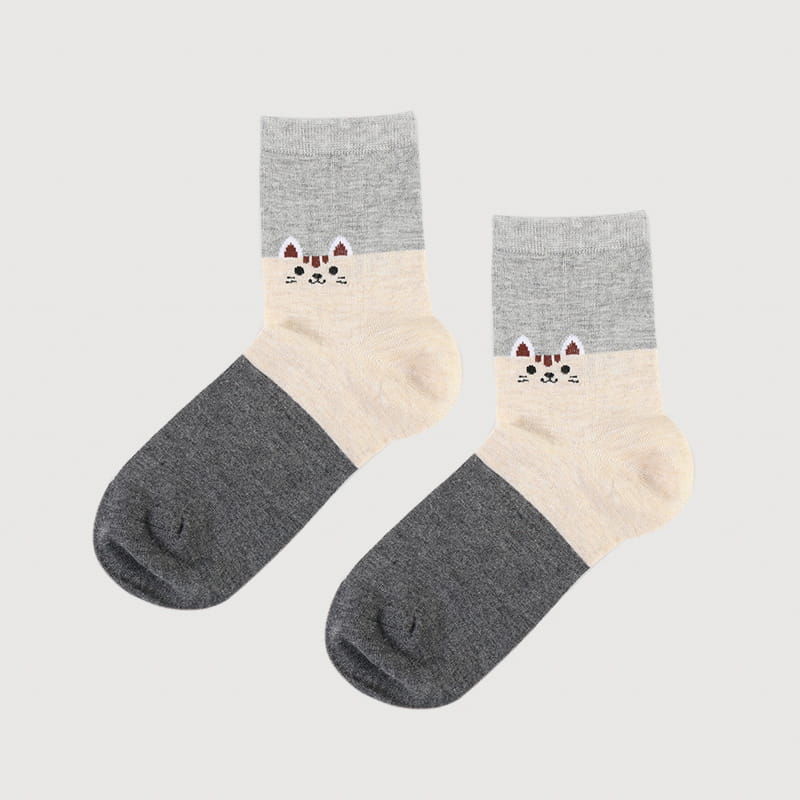 Chaussettes de dame super douces en jacquard de soie filée de chat de bande dessinée de mode