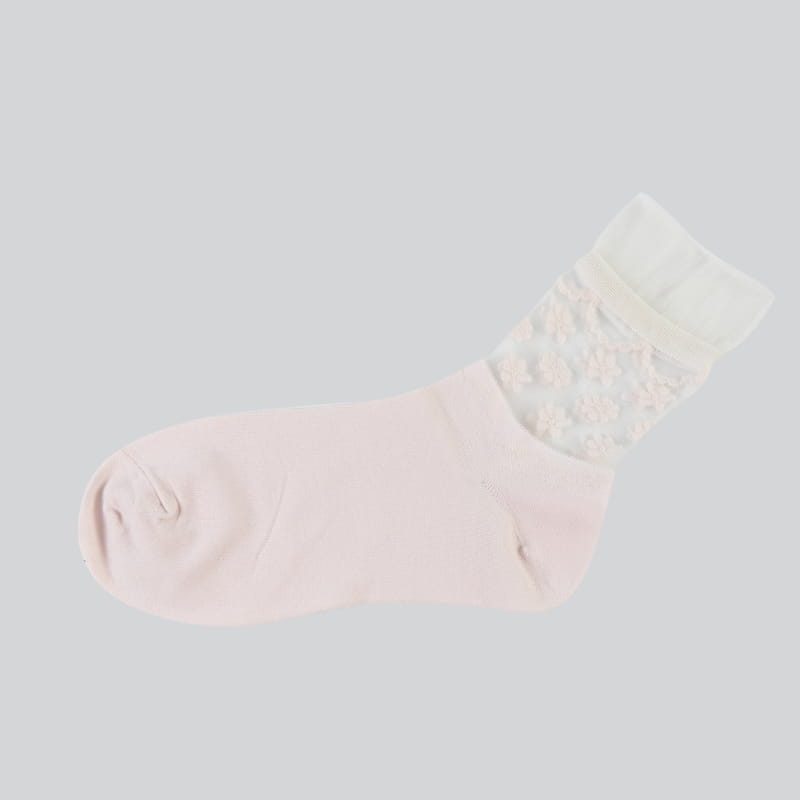 Mode coréenne et confortable chaussettes en coton pour femmes en soie de verre Luokou transparent