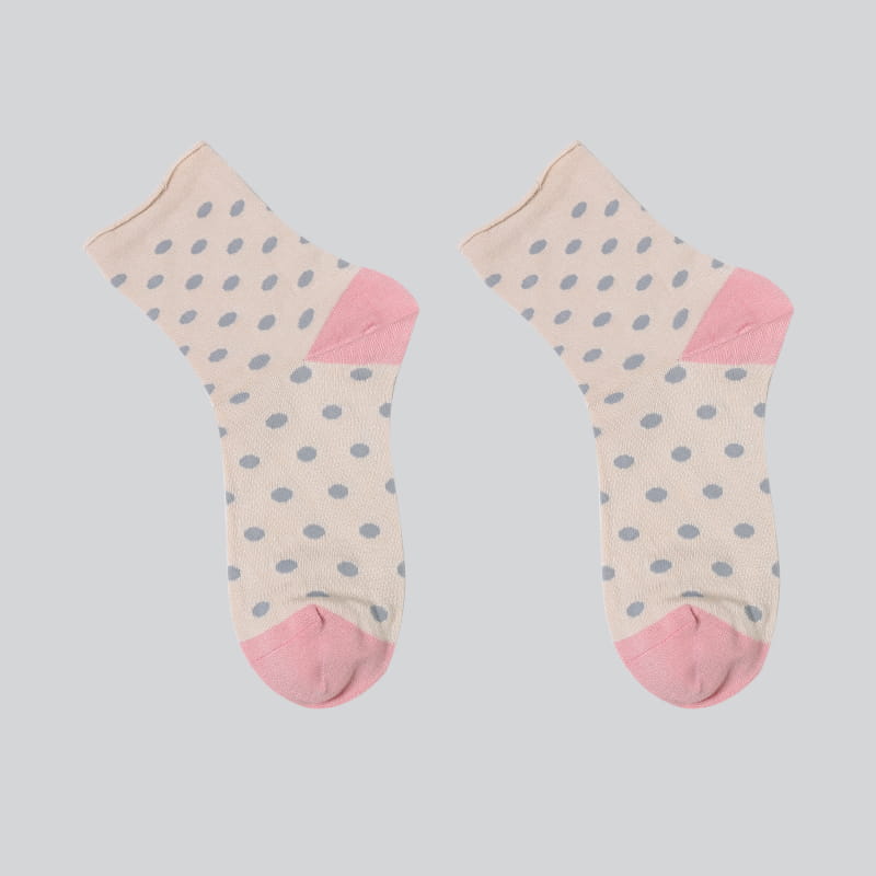 Chaussettes super douces en jacquard de soie filée à pois pour femmes