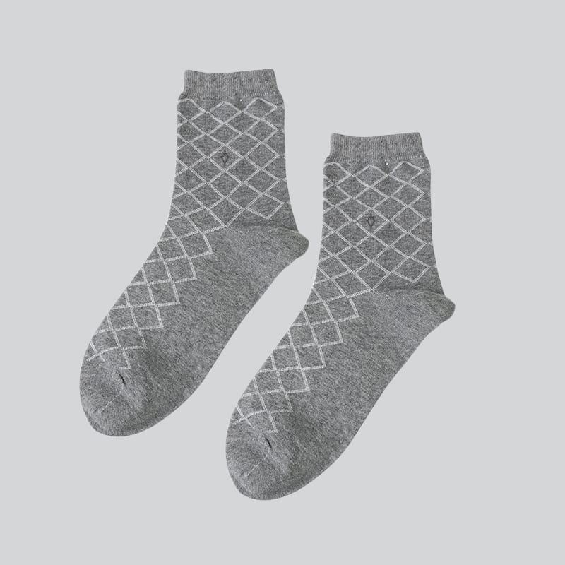 Chaussettes en coton peigné épais pour hommes, motif de notes d'automne et d'hiver, cousues à la main