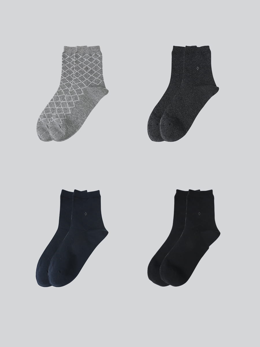 Chaussettes en coton peigné épais pour hommes, motif de notes d'automne et d'hiver, cousues à la main