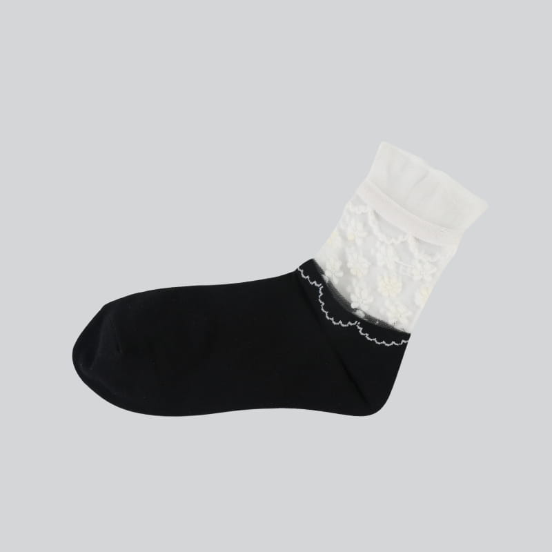 Mode coréenne et confortable chaussettes en coton pour femmes en soie de verre Luokou transparent