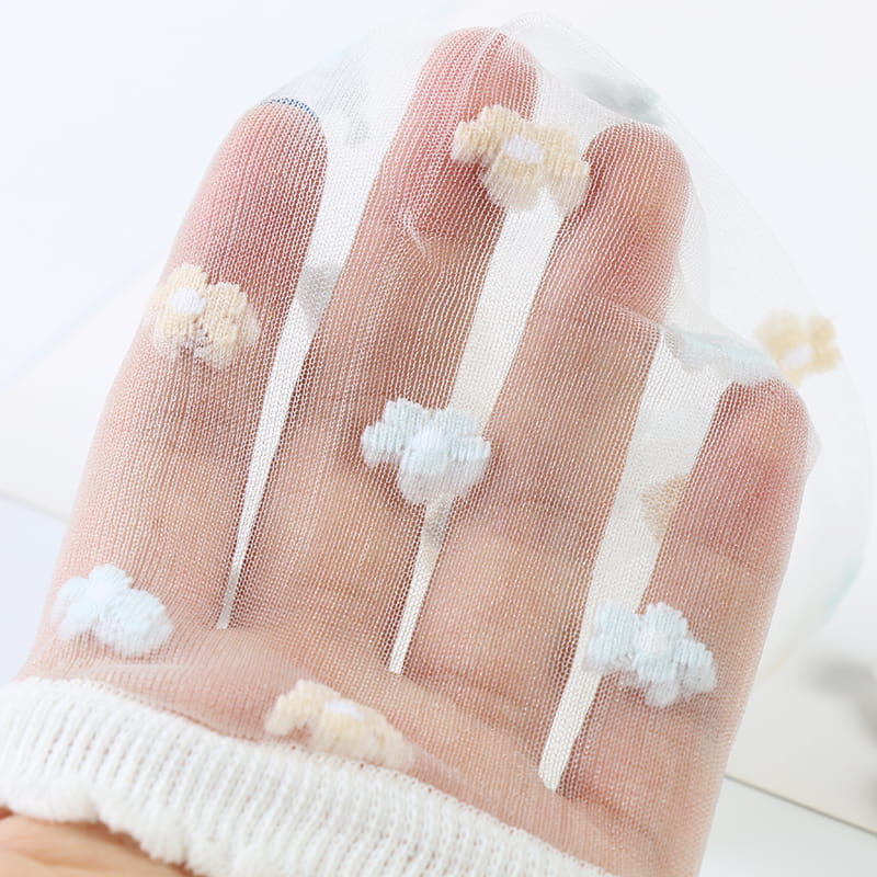 Chaussettes d'été en dentelle de cristal, petites fleurs transparentes en verre floral