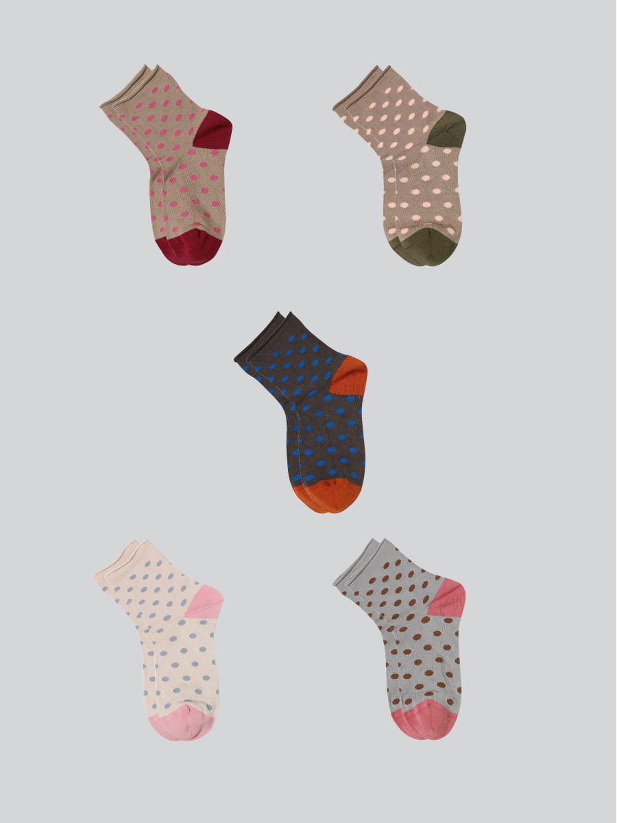 Chaussettes super douces en jacquard de soie filée à pois pour femmes