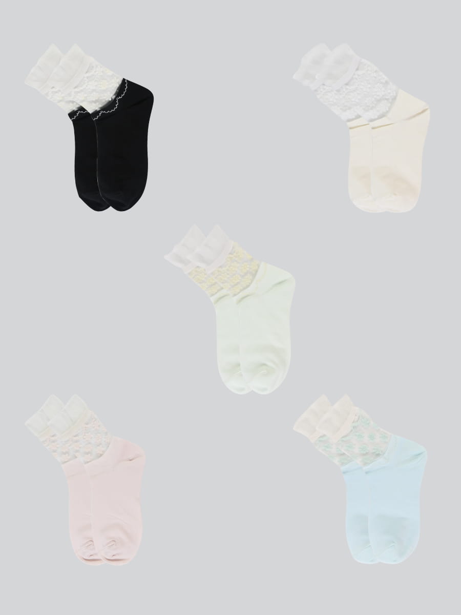 Mode coréenne et confortable chaussettes en coton pour femmes en soie de verre Luokou transparent