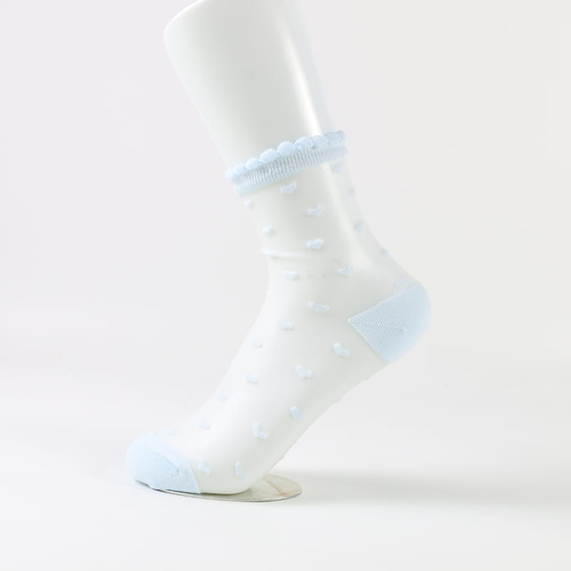 Chaussettes d'été en dentelle de verre et soie pour femmes, courtes et fines, transparentes