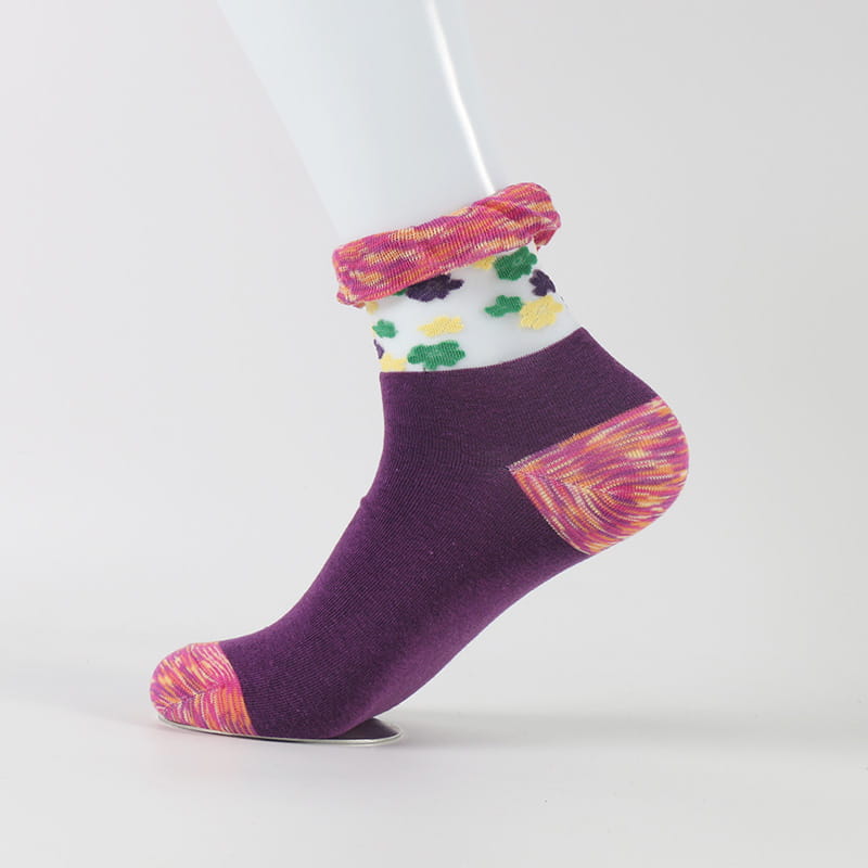 Chaussettes d'été fines et transparentes pour femmes, courtes, en soie cristal, en coton