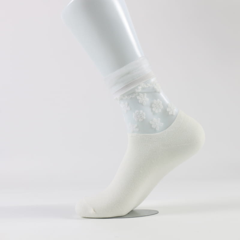 Mode coréenne et confortable chaussettes en coton pour femmes en soie de verre Luokou transparent