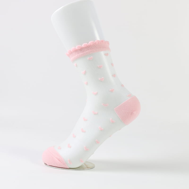 Chaussettes d'été en dentelle de verre et soie pour femmes, courtes et fines, transparentes