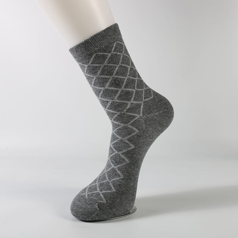 Chaussettes en coton peigné épais pour hommes, motif de notes d'automne et d'hiver, cousues à la main