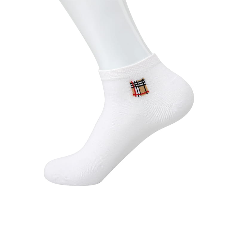 Chaussettes bateau décontractées pour hommes en coton peigné cousues main