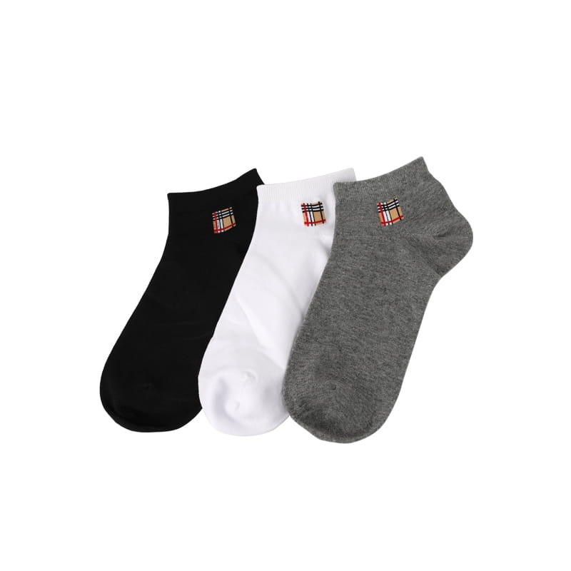 Chaussettes bateau décontractées pour hommes en coton peigné cousues main