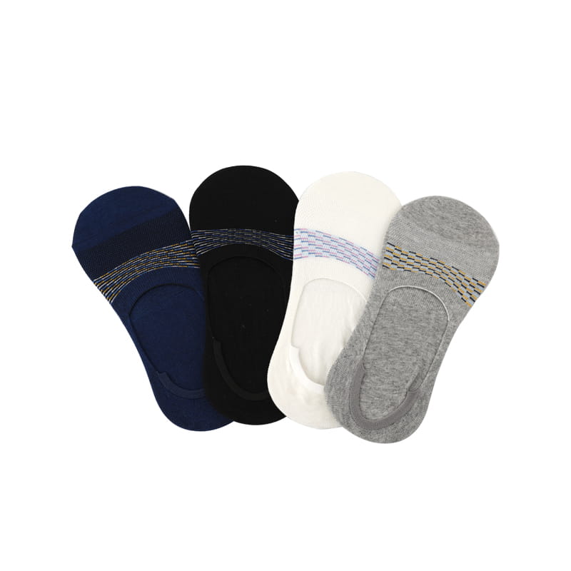 Peignage de coton matelassé cousu à la main, lignes multicolores, maille de pied, 1 fois formant des chaussettes pour hommes