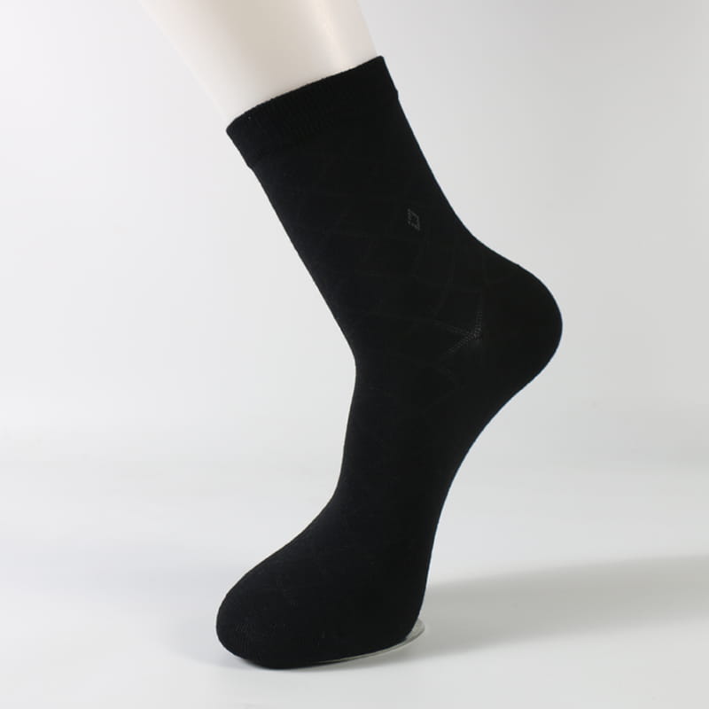 Chaussettes en coton peigné épais pour hommes, motif de notes d'automne et d'hiver, cousues à la main