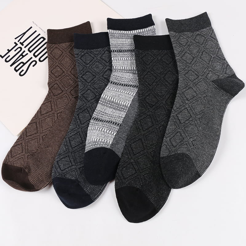 Chaussettes d'hiver en coton pour hommes, nouveau modèle de diamant, décontracté, Business, vente en gros