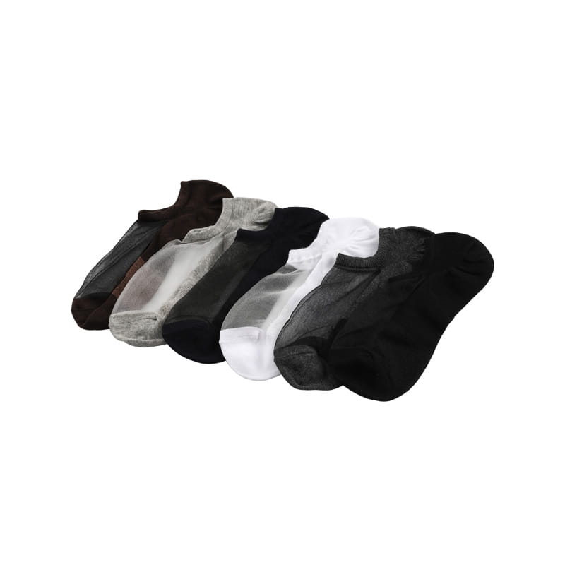 Chaussettes d'été fines en nylon et soie transparentes, en coton, fond de massage, multi-talons invisibles, pour hommes