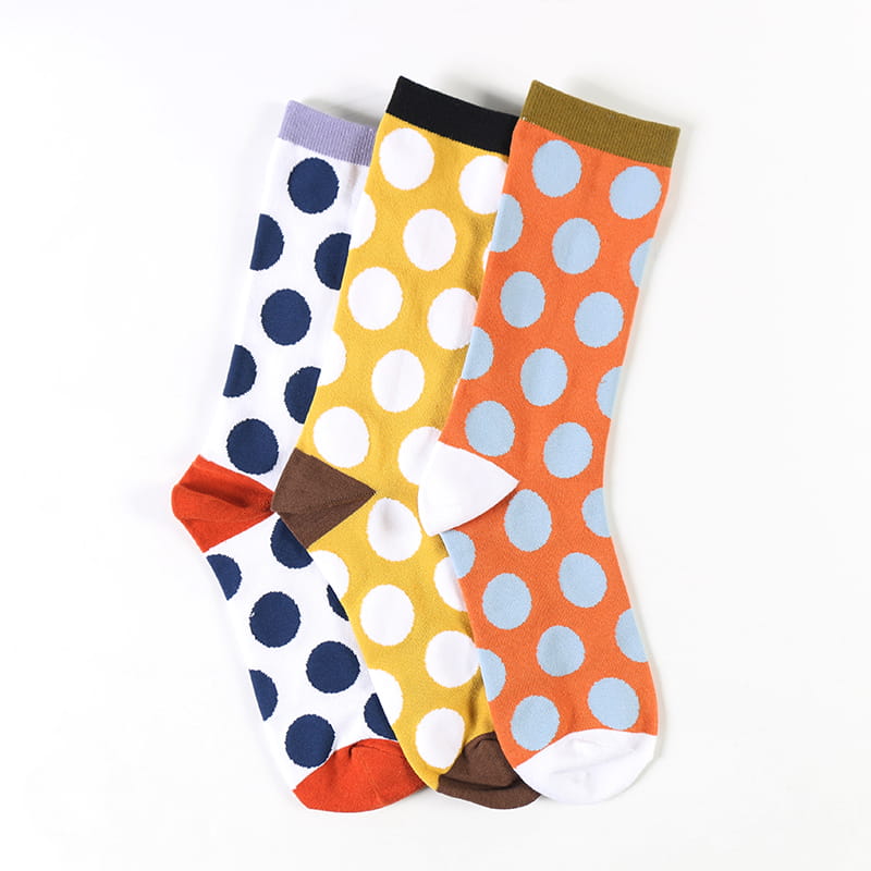 Nouveau produit Design d'usine mode rétro vague chaussettes en coton à pois