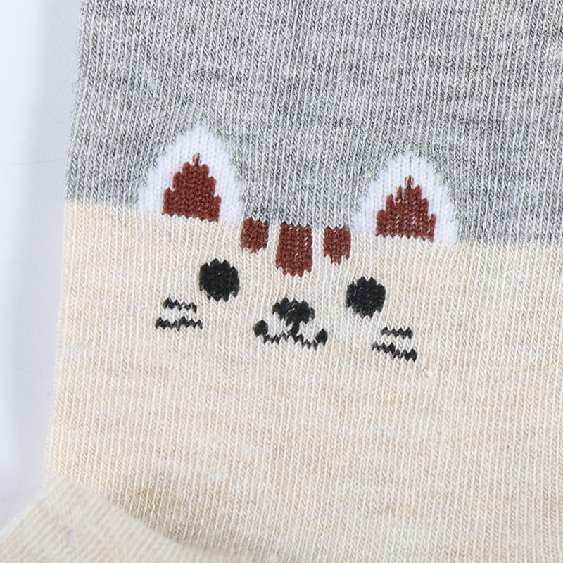 Chaussettes de dame super douces en jacquard de soie filée de chat de bande dessinée de mode