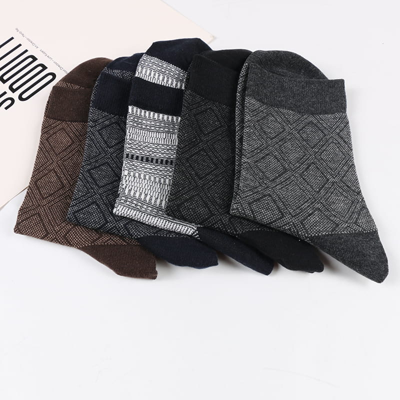 Chaussettes d'hiver en coton pour hommes, nouveau modèle de diamant, décontracté, Business, vente en gros