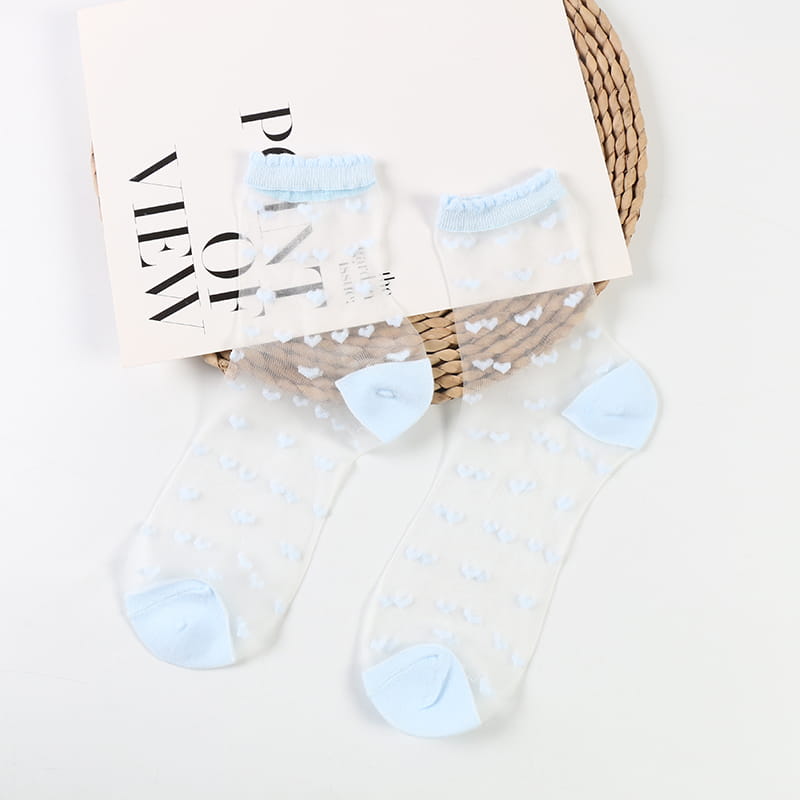 Chaussettes d'été en dentelle de verre et soie pour femmes, courtes et fines, transparentes