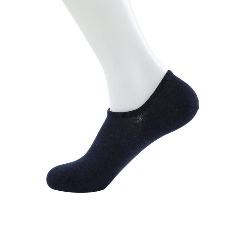 Chaussettes bateau pour hommes en coton peigné uni à bouche peu profonde, cousues à la main