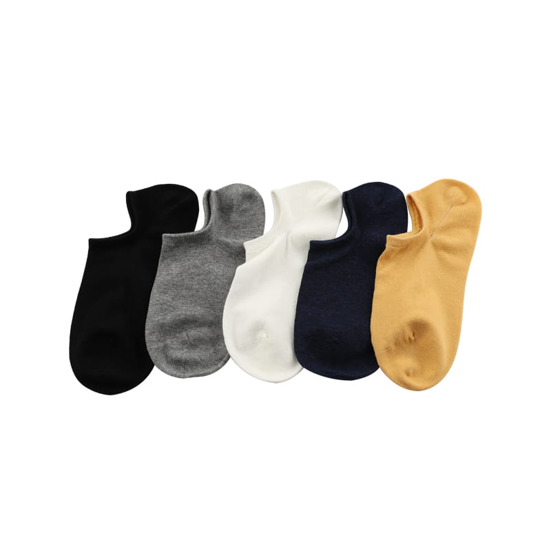 Chaussettes bateau pour hommes en coton peigné uni à bouche peu profonde, cousues à la main