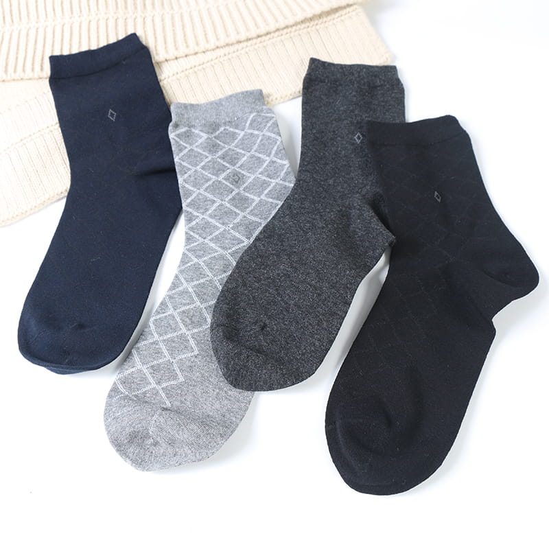 Chaussettes en coton peigné épais pour hommes, motif de notes d'automne et d'hiver, cousues à la main