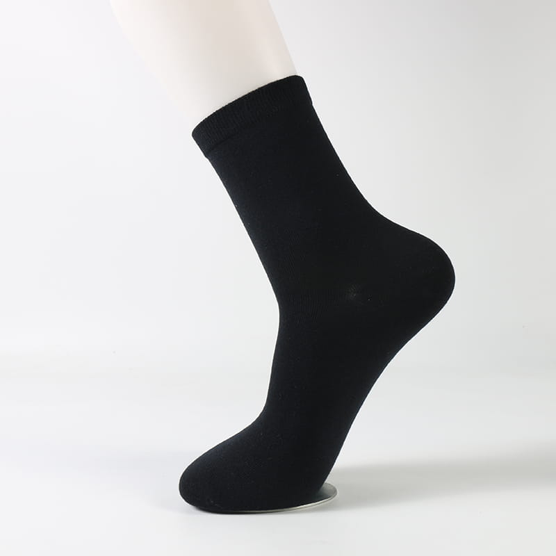 Chaussettes en coton pour hommes, couleur unie, robe d'affaires, automne et hiver