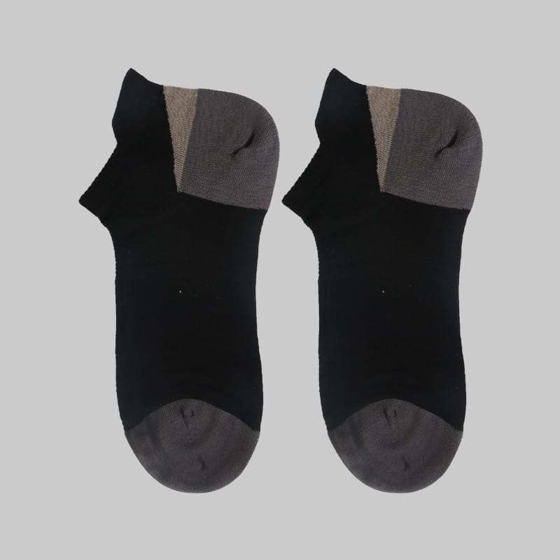 Chaussettes en bambou noires pour hommes, maille respirante assortie aux couleurs, vente en gros, cheville